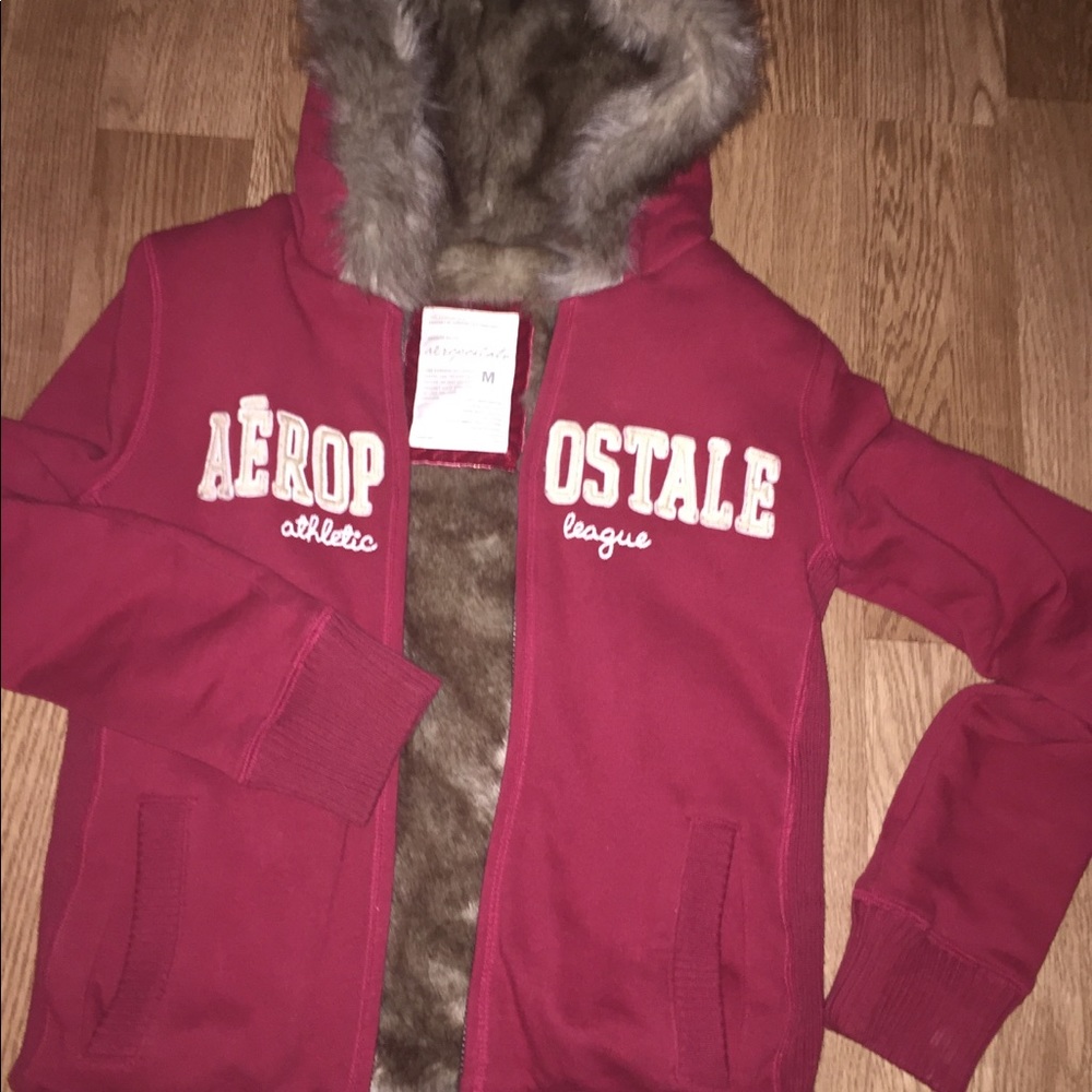 Furry zip up sweatshirt